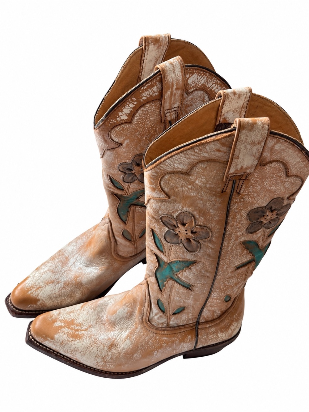 BED|STÜ Valencia Cowboy Boots Floral Dove Western Size 8.5 BNWT Rare $695 - Picture 10 of 13